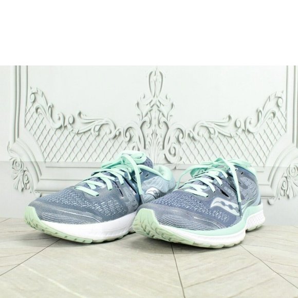 Saucony Guide ISO 2 Gray Aqua Nylon Lace Up Sneaker Running Shoes Size 8 - Picture 2 of 9